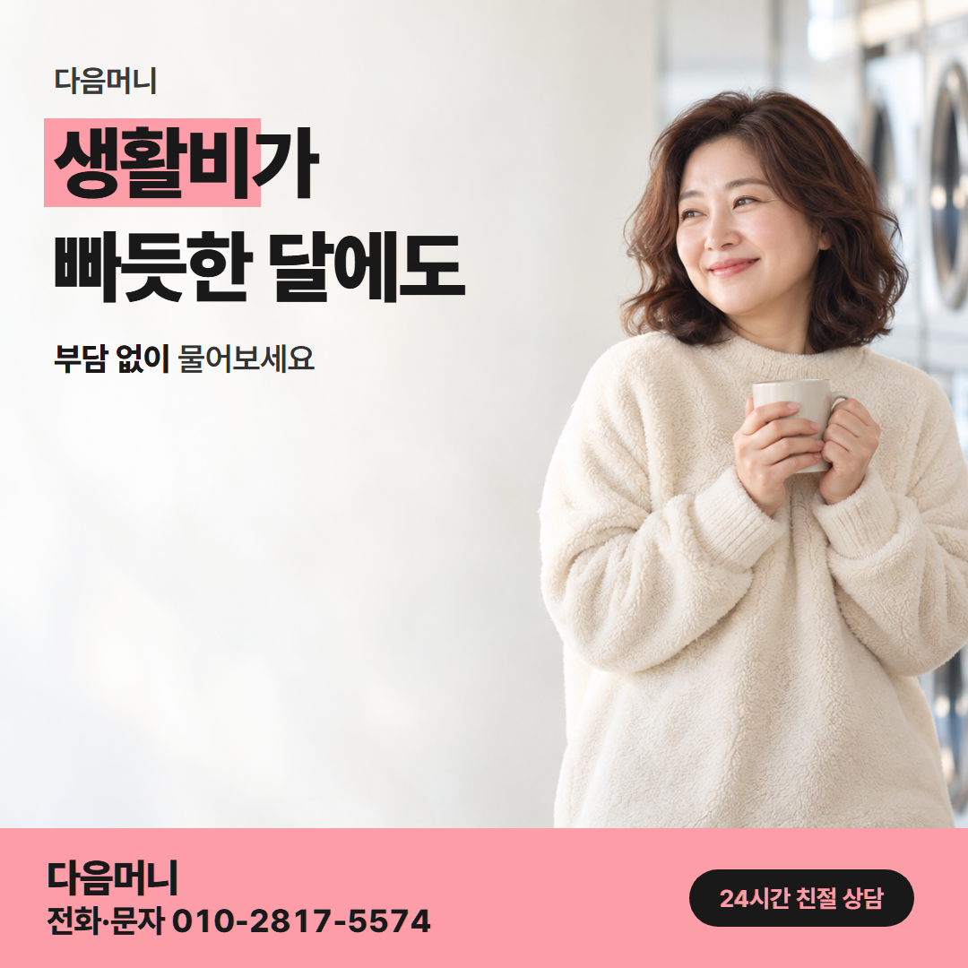 다음머니 신용카드현금화방법 수수료 기준 안내